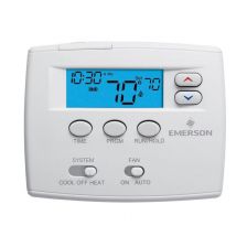 Emerson Thermostat - 1H/1C Conventional, 1H/1C Heat Pump, No Autochangeover, 5/1/1 Programming - 1F80-0261