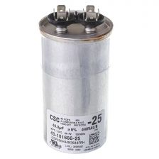 Protech Single Round Capacitor - 40 uF, 440 VAC, 2.090 x 4.920 (max.) in. - 43-101666-25