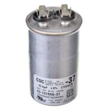 Protech Single Round Capacitor - 45 uF, 370 VAC, 2.090 x 4.920 (max.) in. - 43-101666-37