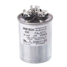 Protech Dual Round Capacitor - 25/5 uF, 370 VAC, 2.120 x 3.156 (max.) in. - 43-25133-19