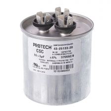 Protech Dual Round Capacitor - 55/3 uF, 370 VAC, 2.620 x 4.000 (max.) in. - 43-25133-28