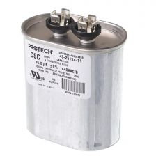 Protech Single Oval Capacitor - 35 uF, 440 VAC, 1.910 x 2.910 x 4.180 (max.) in. - 43-25134-11