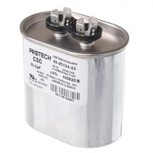 Protech Single Oval Capacitor - 20 uF, 440 VAC, 1.910 x 2.910 x 3.865 (max.) in. - 43-25134-24