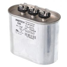 Protech Dual Oval Capacitor - 60/7.5 uF, 370 VAC, 1.970 x 3.670 x 3.620 (max.) in. - 43-25135-07