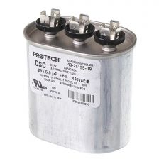 Protech Dual Oval Capacitor - 25/5 uF, 440 VAC, 1.890 x 2.900 x 3.940 (max.) in. - 43-25135-09