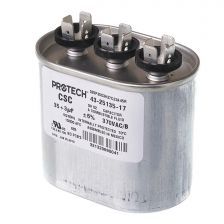 Protech Dual Oval Capacitor - 35/3 uF, 370 VAC, 1.890 x 2.900 x 3.940 (max.) in. - 43-25135-17