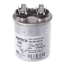 Protech Single Round Capacitor - 12.5 uF, 370 VAC, 1.890 x 2.170 (max.) in. - 43-25136-07