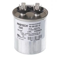 Protech Single Round Capacitor - 35 uF, 370 VAC, 2.120 x 3.940 (max.) in. - 43-25136-12
