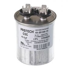 Protech Single Round Capacitor - 40 uF, 370 VAC, 2.120 x 3.940 (max.) in. - 43-25136-13