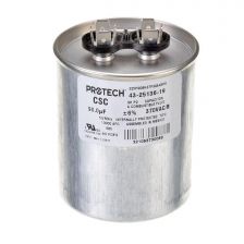 Protech Single Round Capacitor - 90 uF, 370 VAC, 2.620 x 5.870 (max.) in. - 43-25136-19