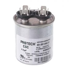 Protech Single Round Capacitor - 4 uF, 440 VAC, 1.890 x 2.170 (max.) in. - 43-25136-21