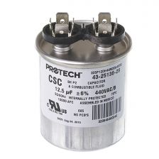 Protech Single Round Capacitor - 12.5 uF, 440 VAC, 1.890 x 2.560 (max.) in. - 43-25136-26