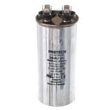 Protech Single Round Capacitor - 30 uF, 440 VAC, 1.890 x 3.940 (max.) in. - 43-25136-30