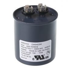 Protech Single Round Capacitor - 20 uF, 440 VAC, 2.620 x 5.000 (max.) in. - 43-25136-40