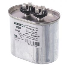 Protech Single Oval Capacitor - 20 uF, 440 VAC - 43-25138-10