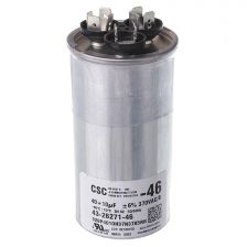 Protech Dual Round Capacitor - 40/10 uF, 370 VAC, 2.125 x 3.750 in. - 43-26271-46
