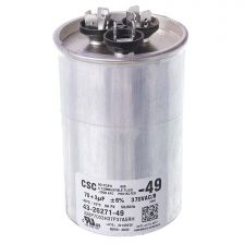 Protech Dual Round Capacitor - 70/3 uF, 370 VAC, 2.625 x 3.750 in. - 43-26271-49
