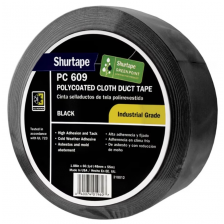 Duct Tape - Black Cloth - 2 in. x 60 yd. (Pack of 24)